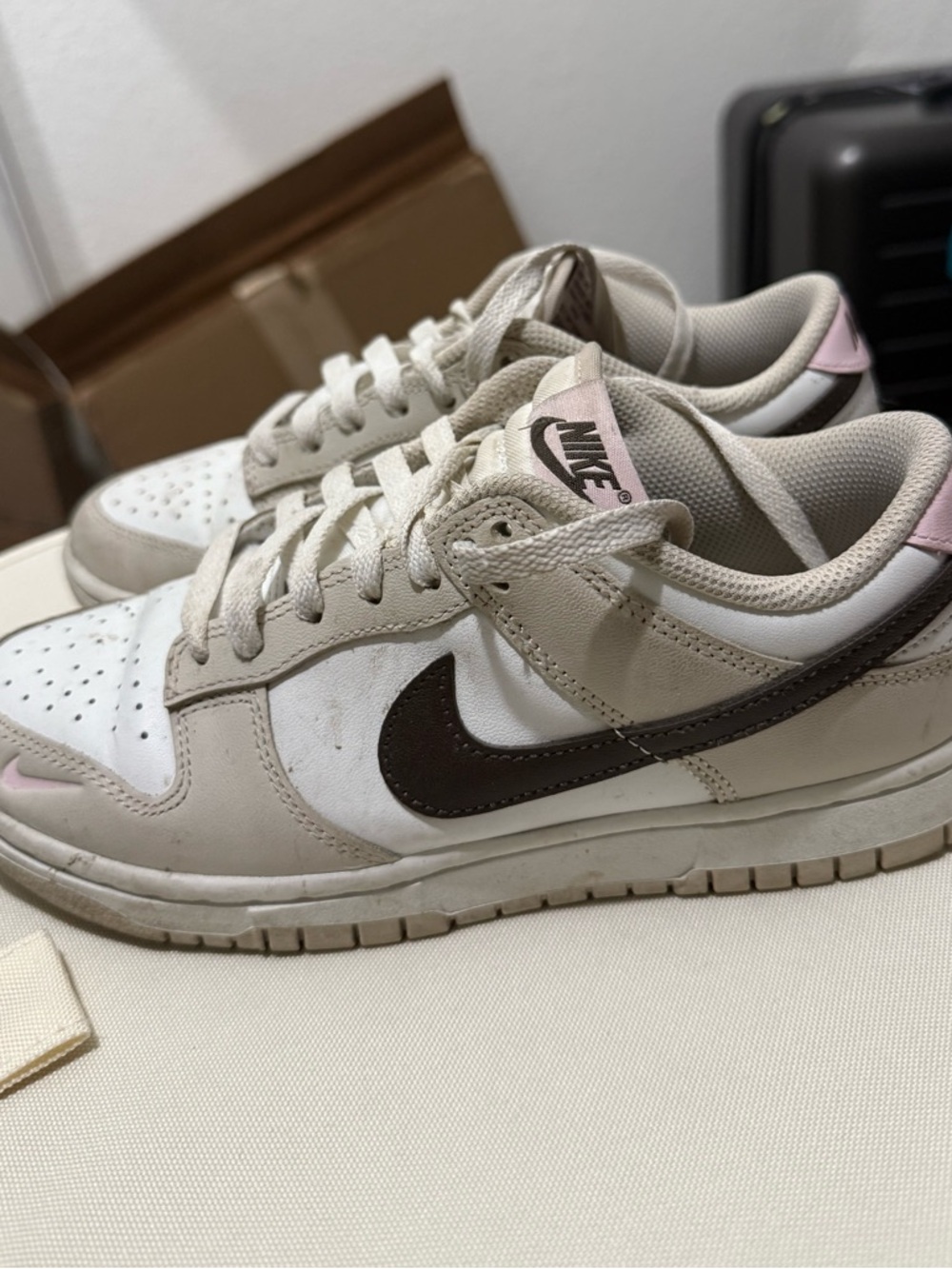 Nike Women's dunk low Sneakers in Beige, Brown & Pink